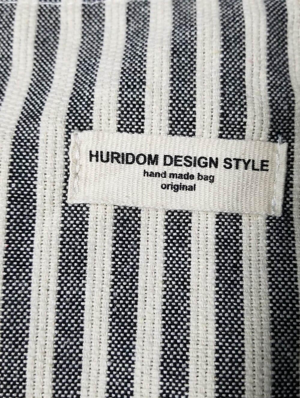 HURIDON DESIGN STYLE MARKET TOTE BAG BLACK AND CREAM - Picture 3 of 12